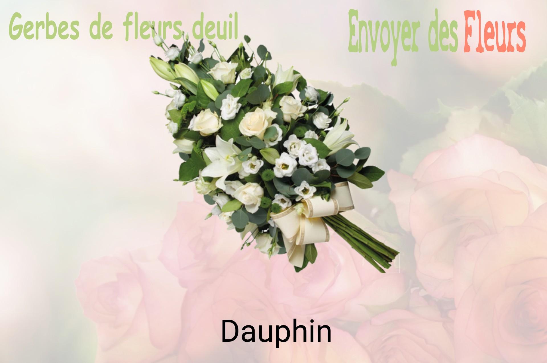 Gerbe de fleurs de deuil livrée à Dauphin